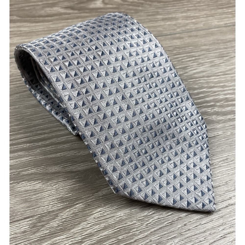 Charvet Men's Place Vendome Silk Square Pattern Necktie‎ Grey